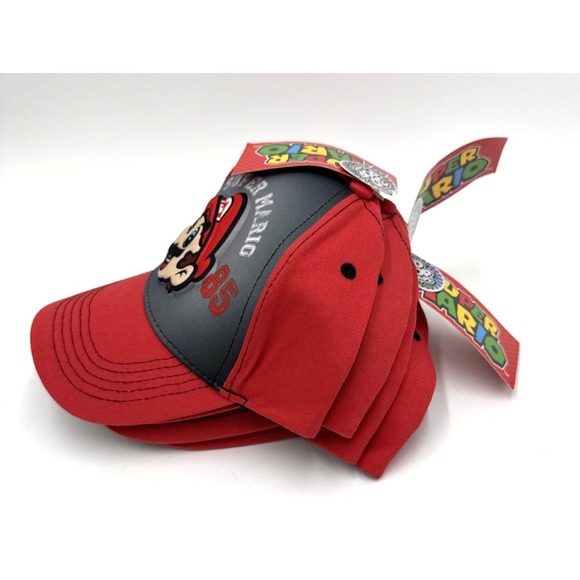 Lot of 4 Nintendo Super Mario 1985 Hat Toddler Youth 3D Pop Cap Red Gray 2022 - Picture 7 of 7